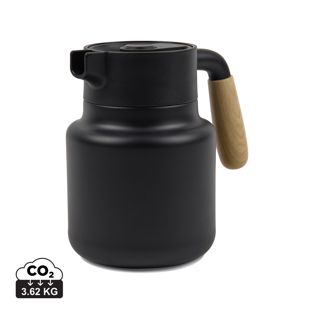 Pichet personnalisable 1.2L inox recyclé RCS Arbe VINGA Noir / Noir